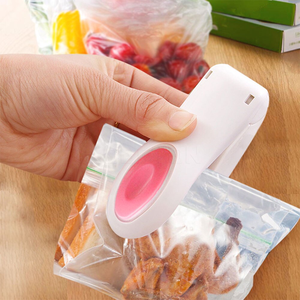 Roze Kleur Sealer Draagbare Mini Elektrische Warmte Sluitmachine Impuls Sealer Huishoudelijke Food Vacuum Sealer