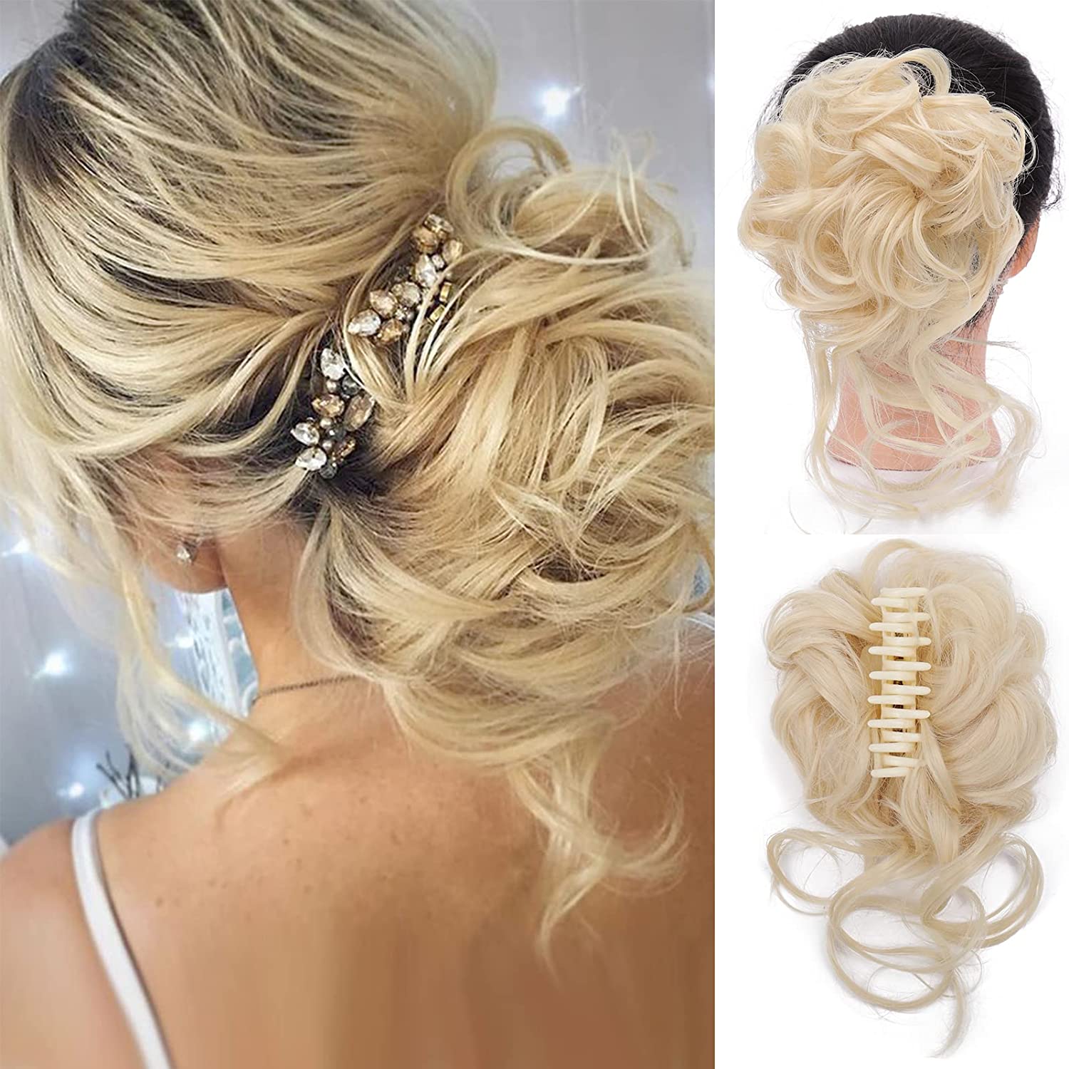 Rommelige Knot Haar Stuk Warrig Updo H Air Extensions Met Elastische Haarbanden Krullend Haar Knot Scrunchie Voor Vrouwen Meisjes