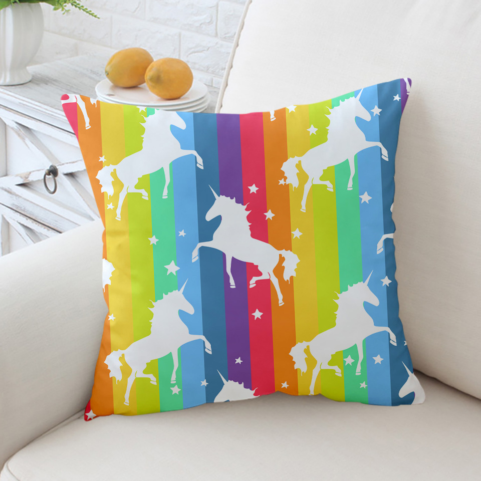 Kussensloop grappige decoratie voor auto eenhoorn serie kleurrijke print kussensloop huis bank kamer decoratie kussenhoes