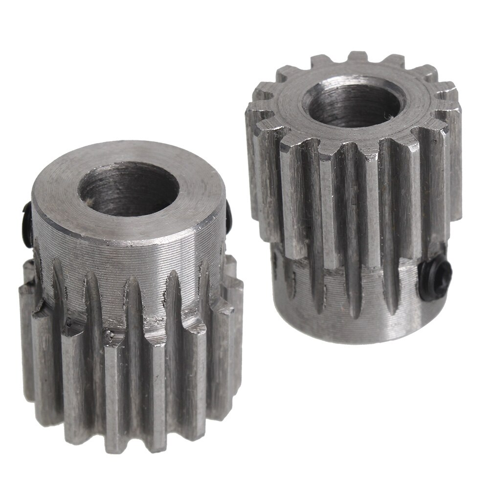 PBLOOT 2 pcs Module 1 15 Tanden 4/5/6/6.35/7/8mm Gat diameter Motor Metalen Stalen Tandwiel