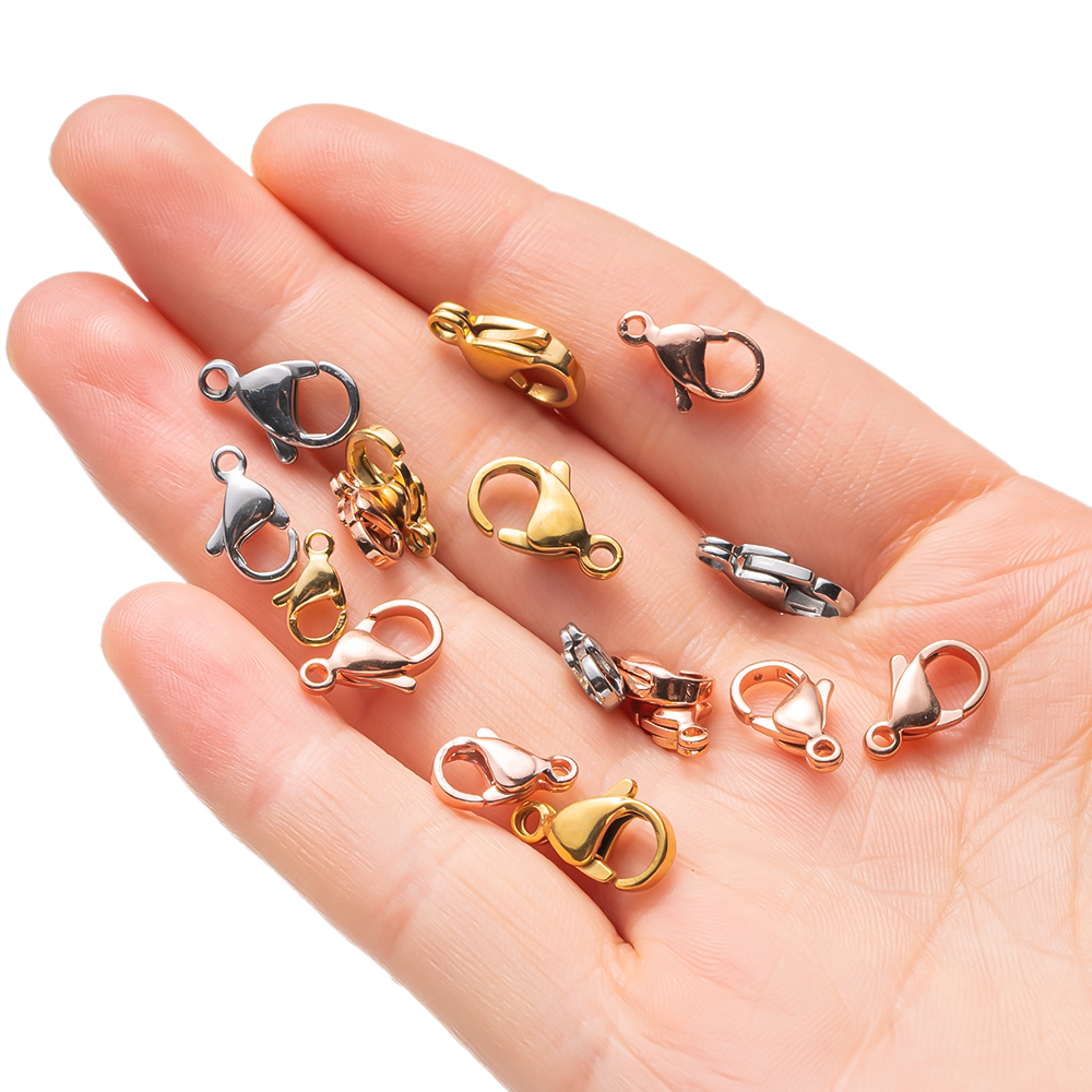 Fermoir à homard en acier inoxydable, 20 pièces, 9/10/12/13MM, crochet de fixation, fin de collier, chaîne, bijoux, accessoires pour la fabrication de bijoux