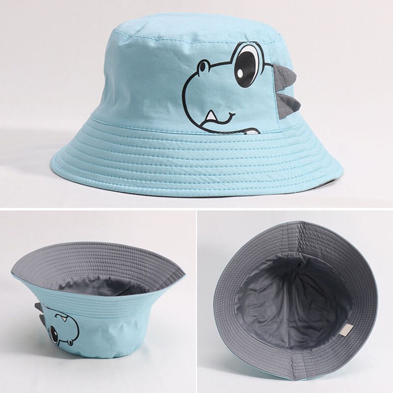 Chapeau de pêcheur avec imprimé de dinosaure pour enfant de 2 à 4 ans, casquette de plage, de plein air, de printemps et d'été: style 2 blue