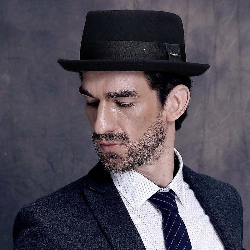 2020 mężczyźni kapelusz fedora moda 100% czysta wełna australijska męska czapka z wieprzowiną kapelusz dla klasycznego kościoła kapelusz z filcu wełnianego