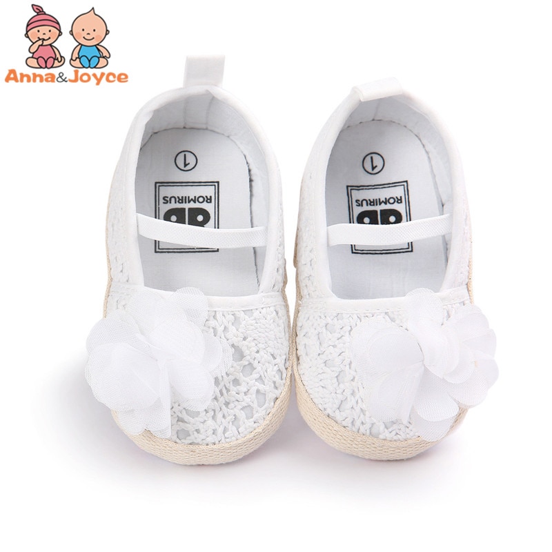 Baby pige sommer hul strik blød sål walking ballet kjole mary jane babe vugge sko
