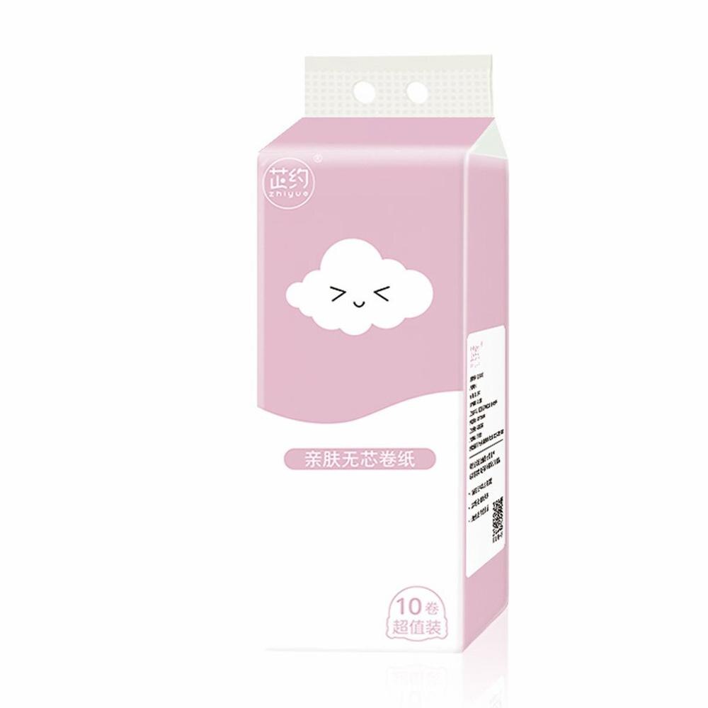 Household Toilet Paper Affordable Coreless Paper Wood Pulp Tissue Roll Paper Toilet Roll Paper 10 Rolls