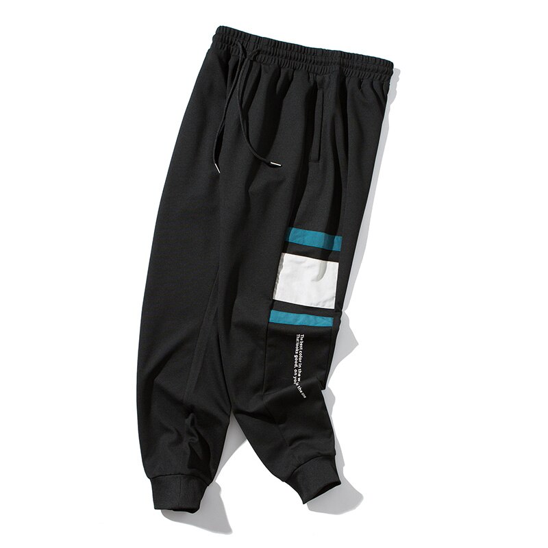 Mode sweatpants joggers mænd hip hop print løse joggingbukser mand højtaljede bomuldsbukser casual streetwear lange bukser