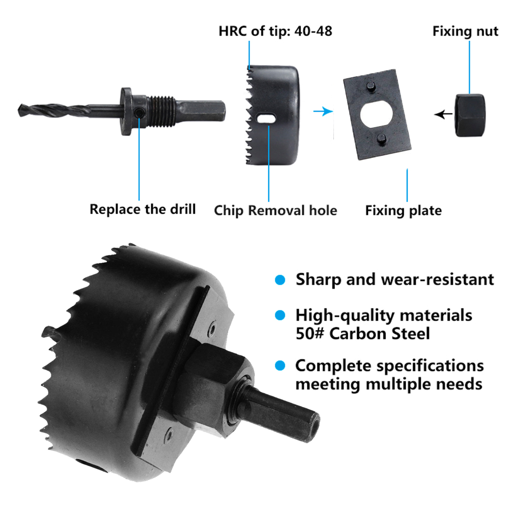Hout Boor Set 8/11/16/19Pcs Gatenzaag Boor Cutter Carbon Staal Houten Kern boor Hole Cutter Boren