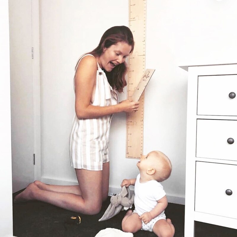 Rekwisieten houten wandhanger baby lengtemeter liniaal muursticker decoratieve kindergroeimeter voor slaapkamer huisdecoratie
