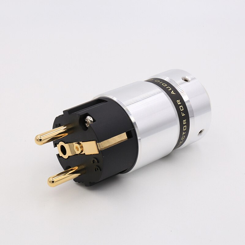 1x24 k chapado en oro enchufe de alimentación de Shuko DIY cable de alimentación AC conector de alimentación de Shuko para tubo amplificador reproductor de CD
