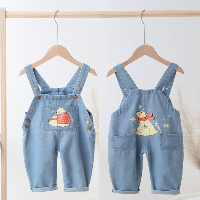 Ienens Peuter Overalls Baby Jongens Denim Tuinbroek Baby Zachte Jeans Jumpsuit Kleding Kleding 1 2 3 4 Jaar Kinderen Meisje broek: Style 2 / 3T
