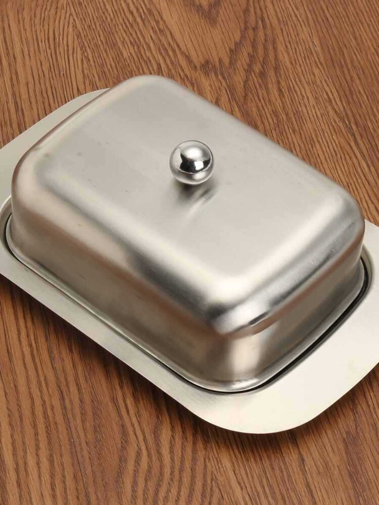 Stainless Steel Butter Box Restaurant Butter Box Butter Dish Dim Sum Plate Cheese Box Crisper Heated Buffet Platter