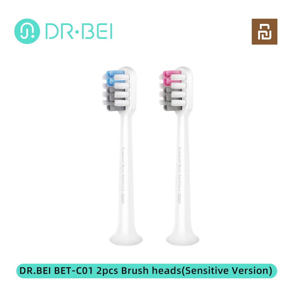 4Pcs Youpin Dr. Bei Elektrische Tandenborstel Heads Vervangbare Opzetborstels Gevoelige/Cleanning Tandenborstel Hoofd: 2PCS Sensitive Type