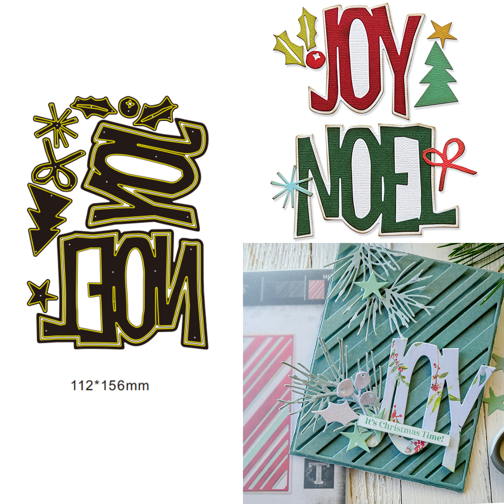 Natale Renna Slitta GIOIA di noel Metallo Fustelle per Il FAI DA TE Scrapbooking Artigianato Creatore di Carte album di Foto Modello di Goffratura: Di Colore Giallo chiaro