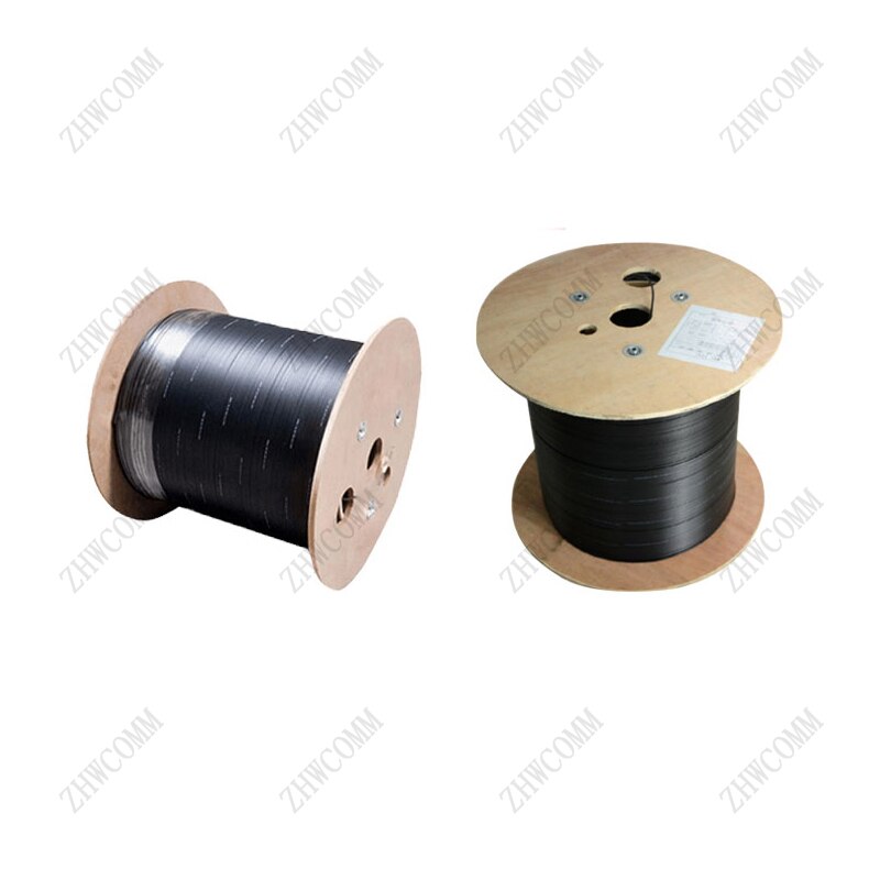 ZHWCOMM 1000m/roll 1 core 3 steel wire outdoor Fiber Optic Cable FTTH Singlemode Cable Patch Cord