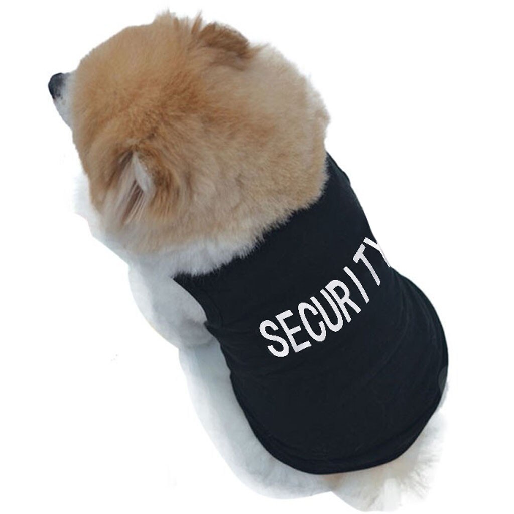 Sommer sød hund kæledyr vest bomuld hvalp t shirt sikkerheds print vovse tøj tøj kjole på #