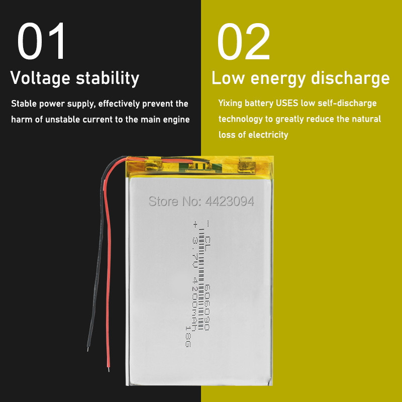 3.7V 606090 4200mAh Rechargeable Lipo Battery Tablet Dvd Camera GPS Electric Toys Laptop Lithium Polymer Batteries