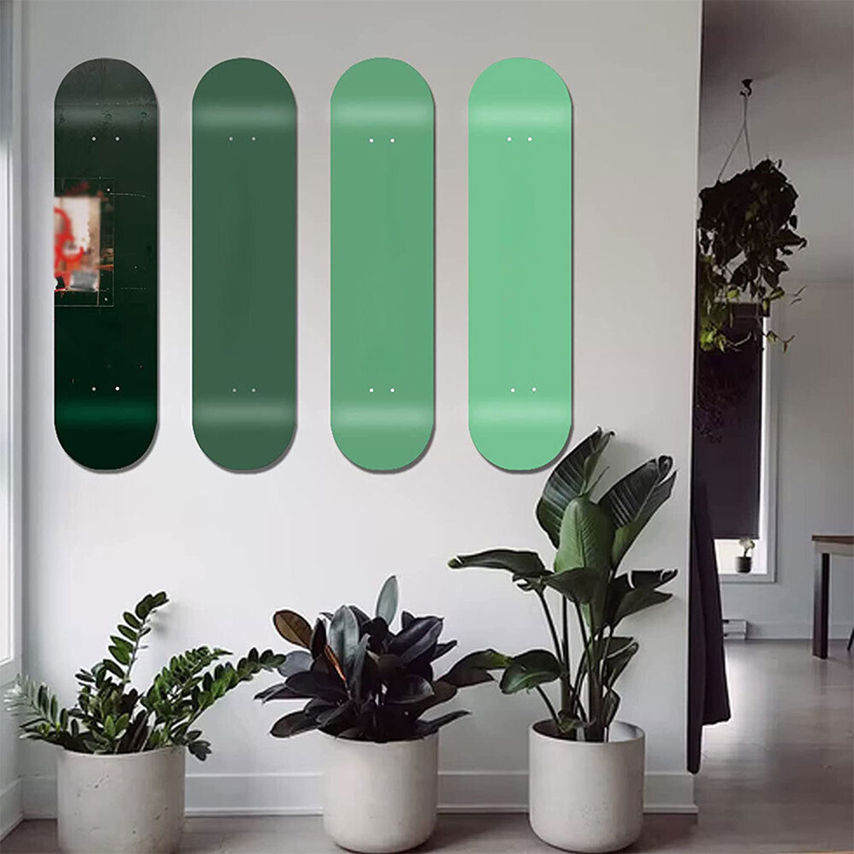 2Pc Skateboard Wall Mount Hanger Longboard Deck Display Stand Transparent Acrylic Indoor Floating Skateboard Storage Holder Rack