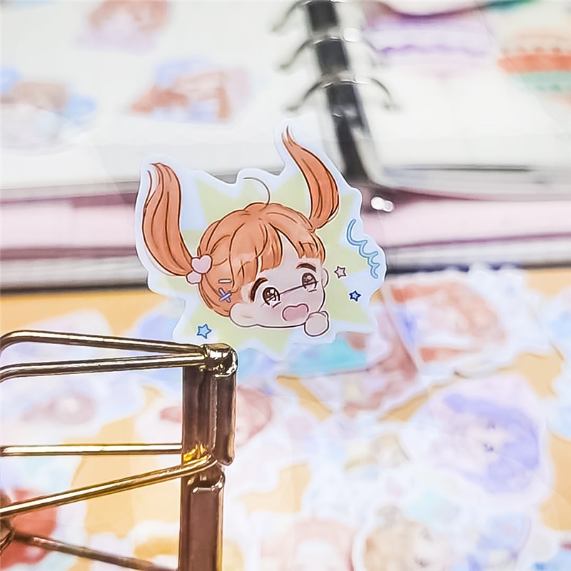 40pcs Cute Self-made Comic cartoon Girls Scrapbooking Stickers /Decorative Sticker /DIY Craft Photo Albums