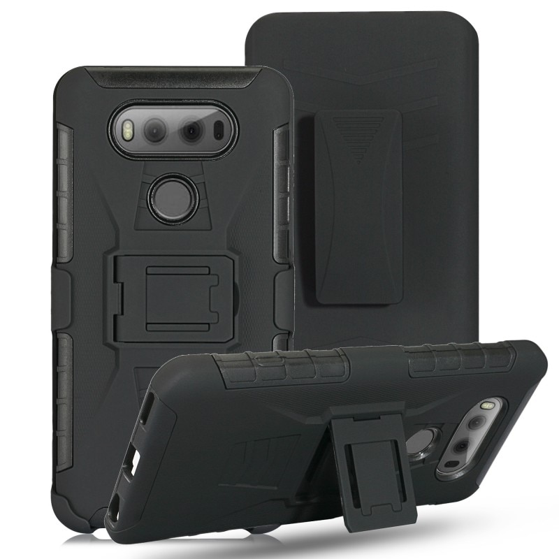 Shockproof Case For LG G8 G7 G6 G5 Thinq Hybrid Armor Stand Plastic Belt Clip Holster Cover for LG K10 V20 V30 Stylo 5 4 3