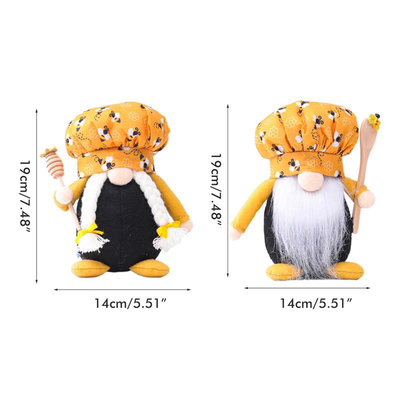 19cm bourdon abeille Action poupée abeille elfe Chef poupée sans visage en peluche jouet décorations de noël arbre suspendus poupée maison fête décoration