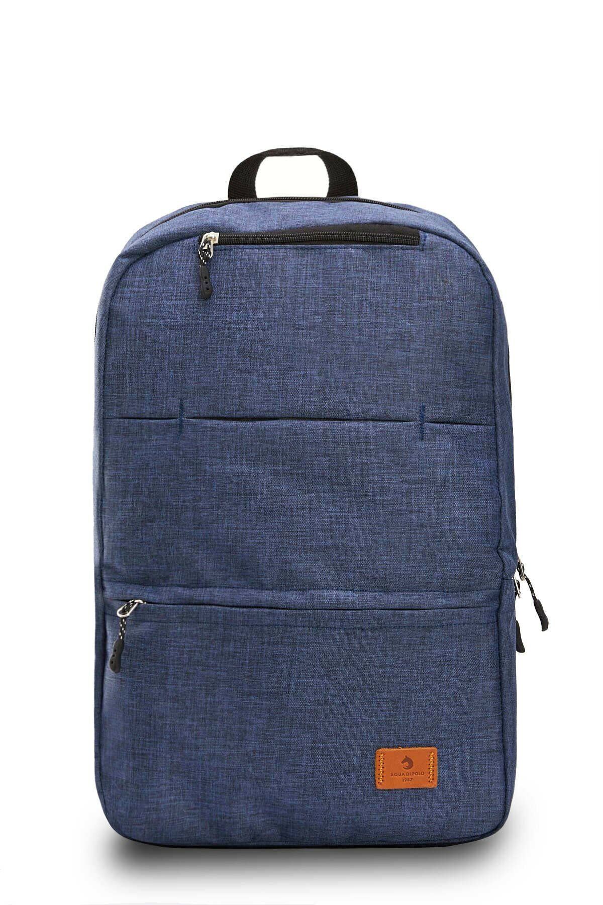 Mochila Unisex, 1 compartimento exterior, 2 compartimentos interiores, Bolsa multiusos, almacenamiento especial para ordenador portátil, tela impermeable, viaje, vacaciones: Azul