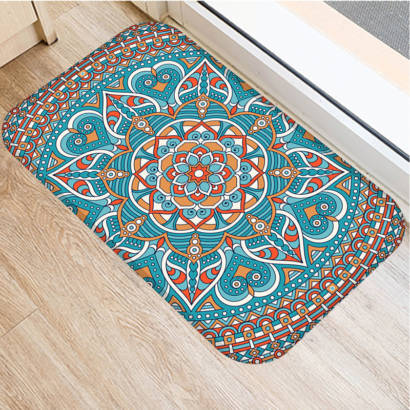 Mandala dørmåtte geometri patte måtter entré dørmåtter vaskbare køkkenmåtter til hjemmegulvet badeværelse: 3