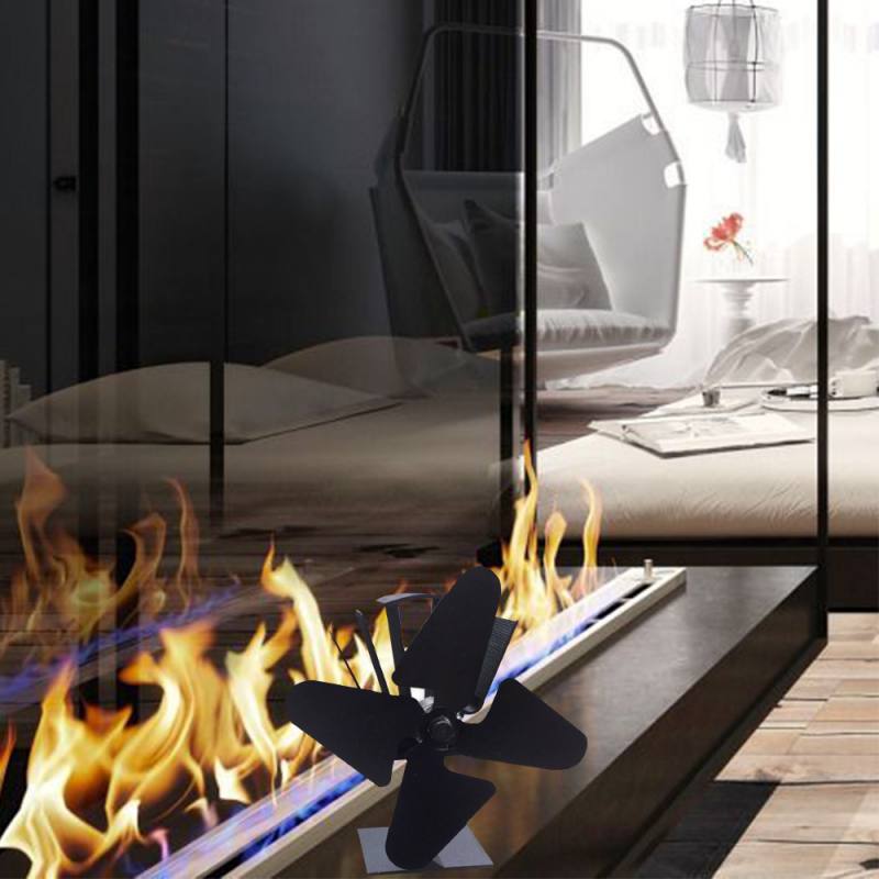 Four-Leaf Fireplace Fan American Standard Socket Heating, Cooling & Vents Fireplaces Stoves Four-leaf, Fireplace FanNew