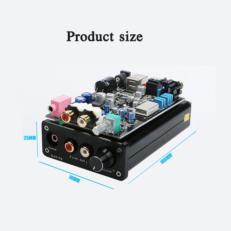 HIFI fever decoder DAC-X3 mini audio decoder amplifier 3.5 headphone jack USB coaxial fiber can be connected to active speakers