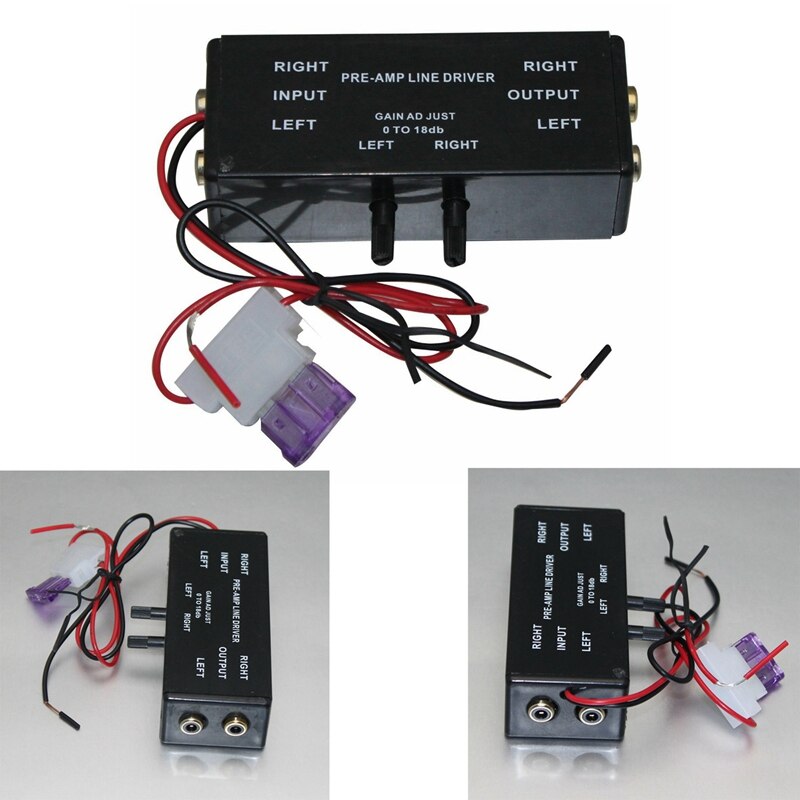 noir Rca entrée/sortie réglable Pac Turbo 1 ligne pilote Signal amplificateur Booster adaptateur pour bateau de voiture