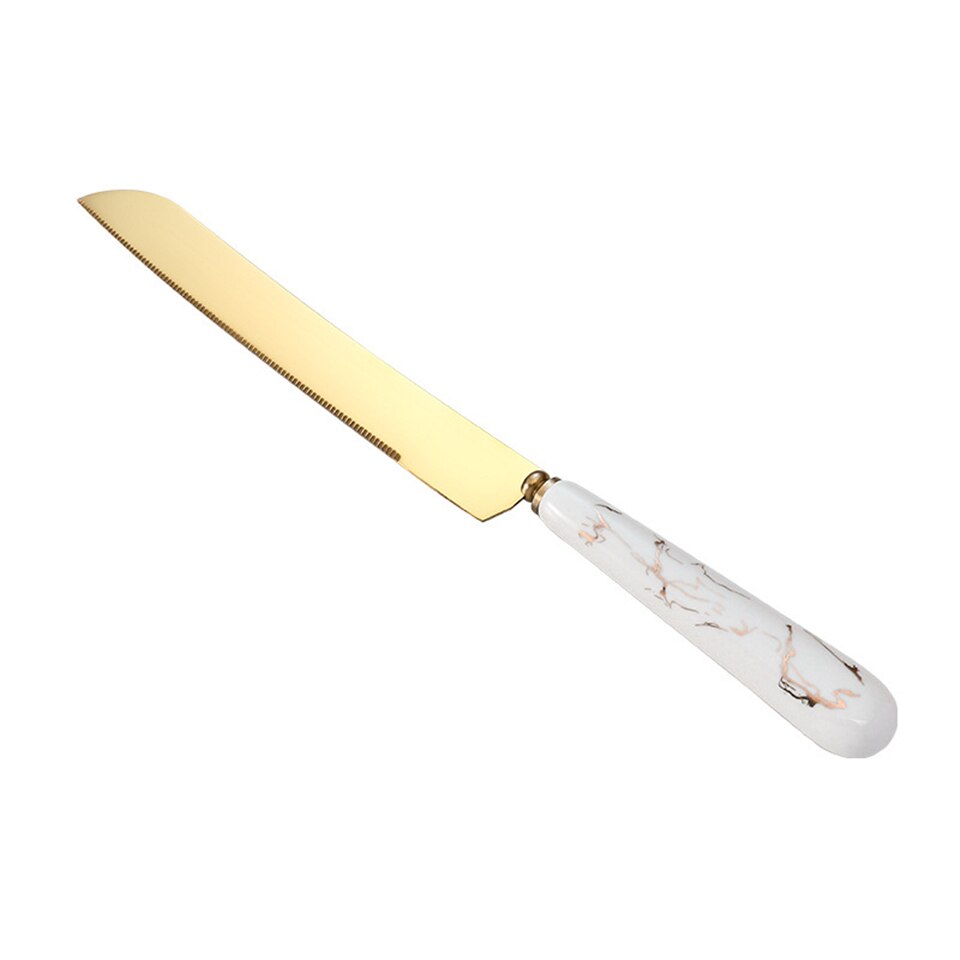 Ferramentas de cozimento aço inoxidável banhado a lâmina bolo torta aniversário festa ferramentas cozinha bolo faca e servidor espátula: F