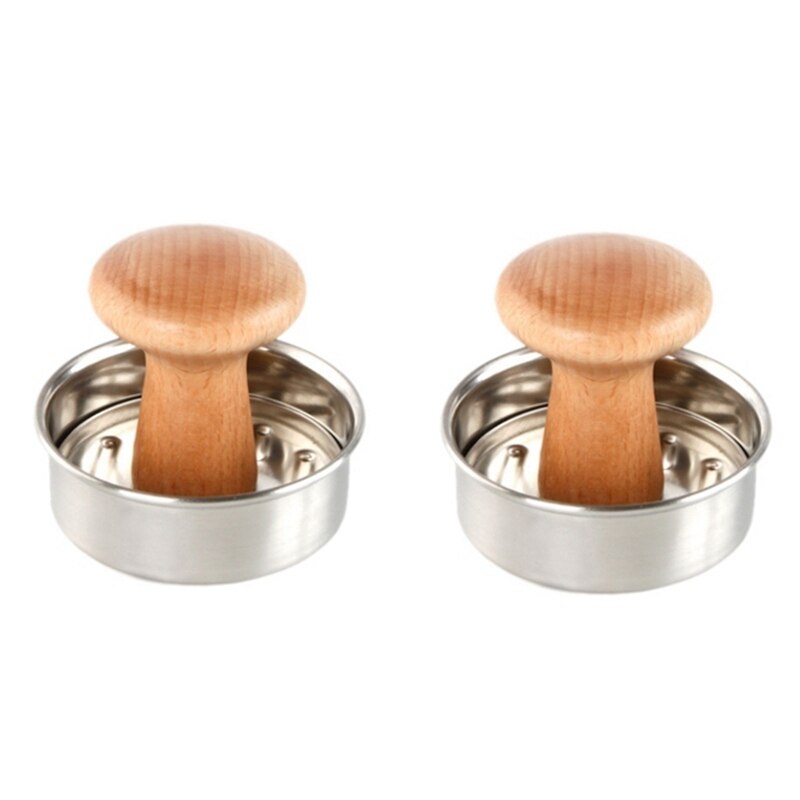 Hamburger Patty Maker, Stainless Steel Mini Burger Press Meat Press for Kitchen Meat Tool Accessories (2 PCS): Default Title