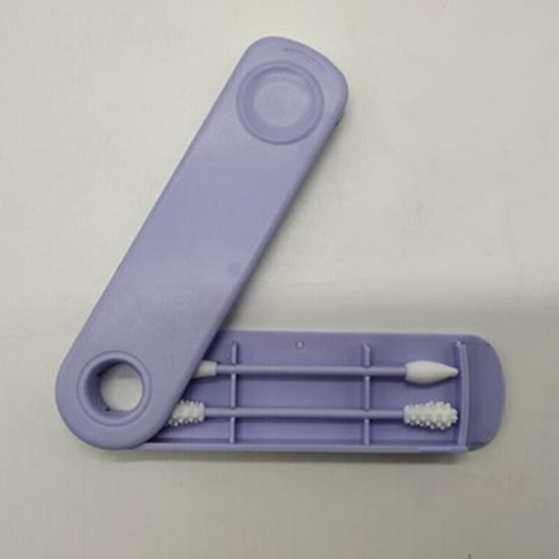 1 Box Reusable Cotton Swab Double-headed Ear Cleansing Cosmetic Silicone Buds Swabs Sticks For Cleaning Makeup: 02