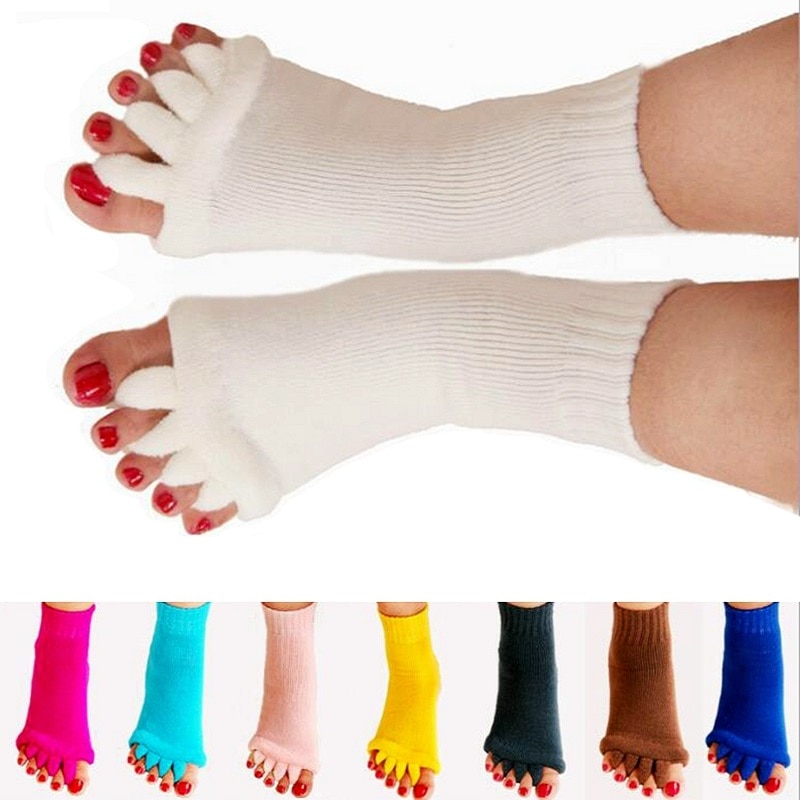 Cykelstrumpor femtå strumpa ortos separatorer för tårna bunion corrector ortopedisk hallux valgus korrigering hållning