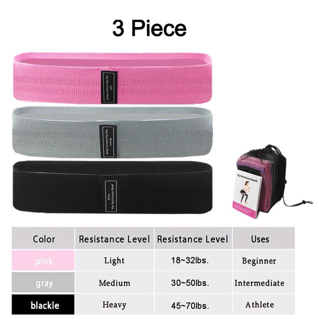 Resistance Bands Fitness Booty Bands 3-Piece Set Fitness Rubber Expander Elastic Band for Home Workout Exercise Equipment: 3pcs in 1set A