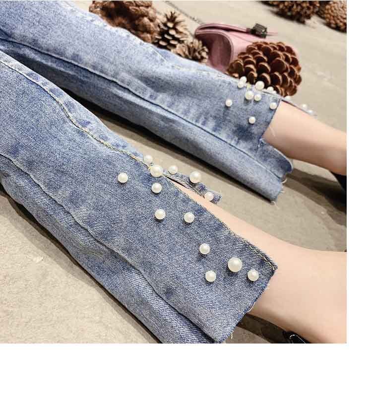 automne nouveauté filles Denim pantalon avec perle filles pantalon jean