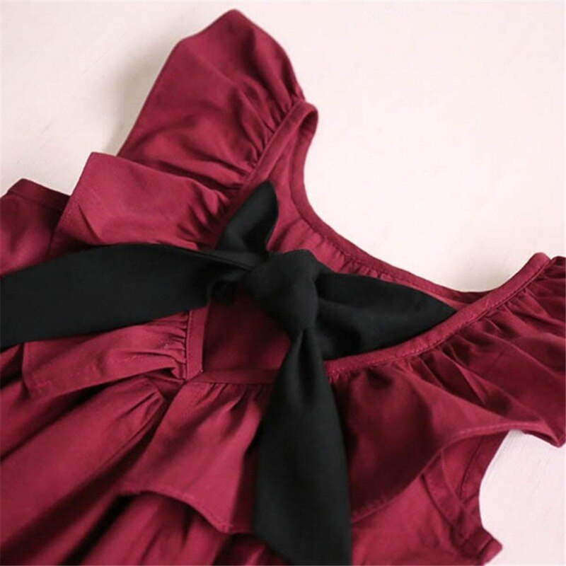 Abbigliamento estivo per bambini per bambini abito da bambina senza maniche a pieghe senza schienale in cotone abito coreano per bambini abito da bambina senza schienale