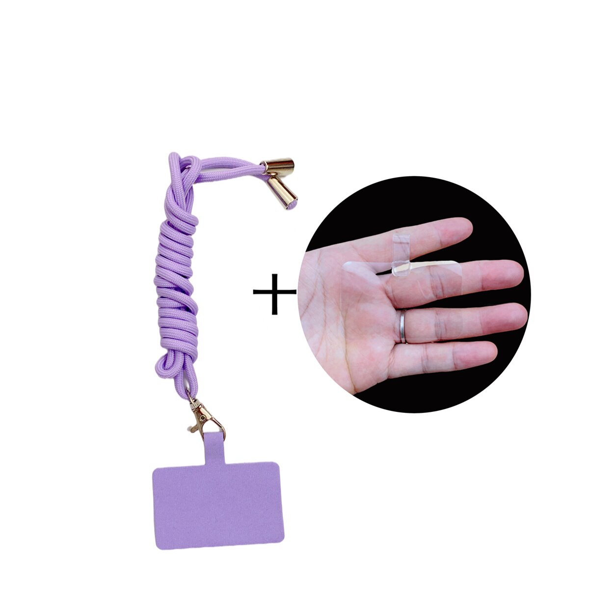 Odpinany regulowany smycz na telefon do telefonu komórkowego kobiety uniwersalny Patch Crossbody na szyję zatrzaskowy sznur do zawieszania: Violet