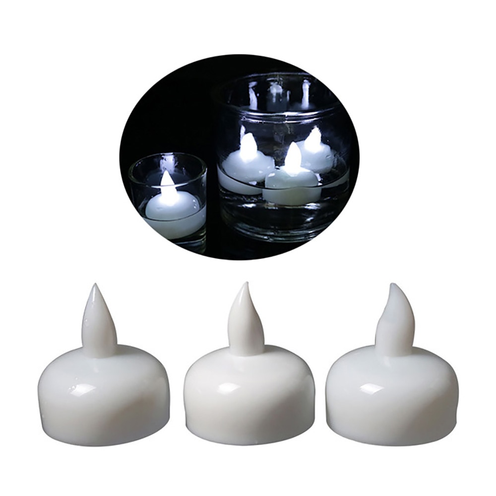 12pcs Waterproof Small LED Floating Candles Wedding Party Candle Lamp for Bath