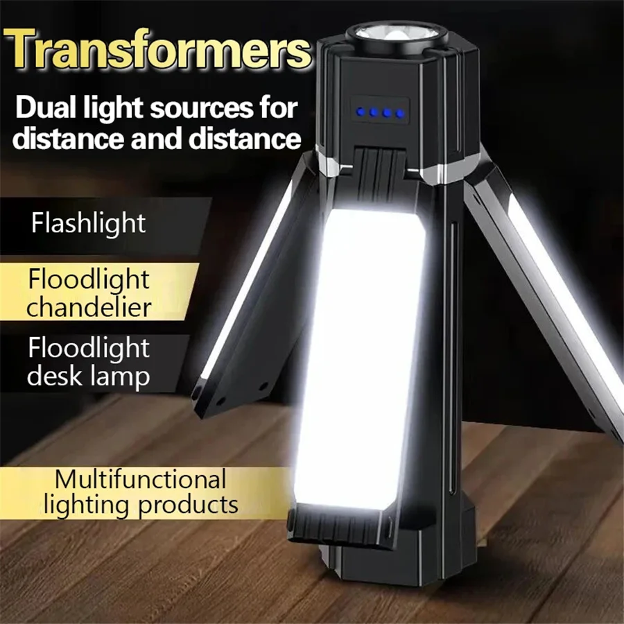 Draagbare opvouwbare LED-buitententlamp Waterdicht campinglicht USB oplaadbaar Noodavondmarkt Worket Light Zaklamp
