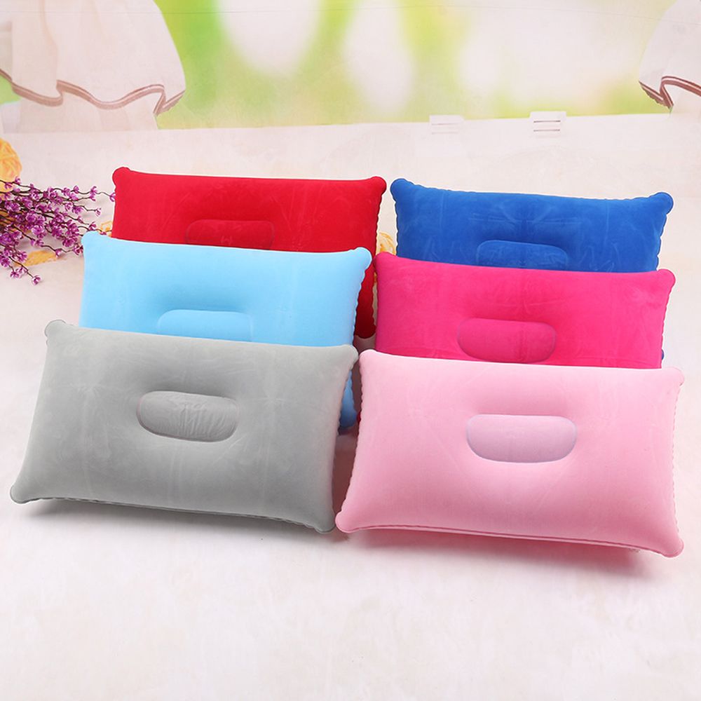 Bequem Ultraleicht Aufblasbare PVC Nylon Luft Kissen Schlaf Kissen Reise Schlafzimmer Wandern Strand Auto Flugzeug Kopf Rest Unterstützung