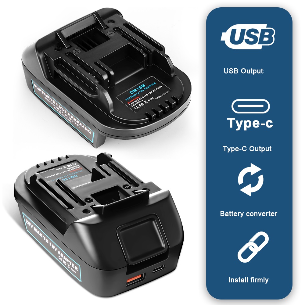 Adaptateur de batterie pour conversion DEWALT ou Milwaukee vers Batteries Makita, accessoires pour outils électriques MAKITA, remplace Bl1850 avec USB