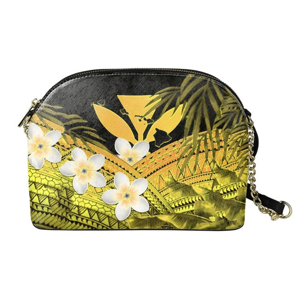 Forudesigns hibiscus dames messenger bag hawaii kanaka maoli polynesian plumeria design casual shell schoudertas voor dames mini: Blauw