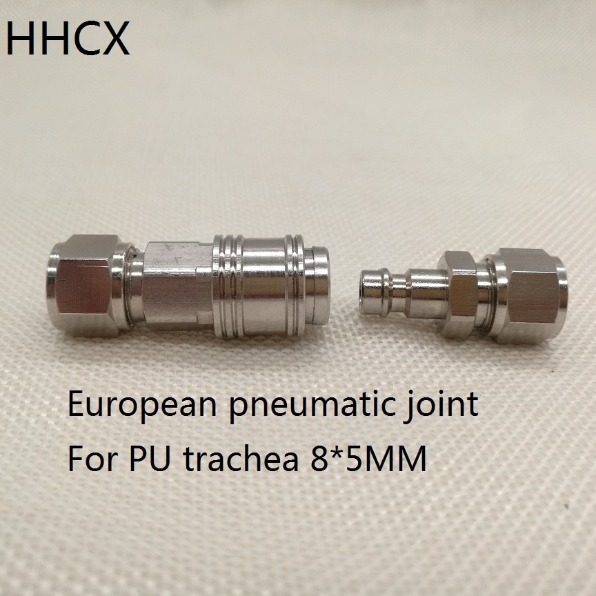 1 set MINI European pneumatic quick connect Pure copper pneumatic joint for 8*5mm PU trachea Pneumatic connector