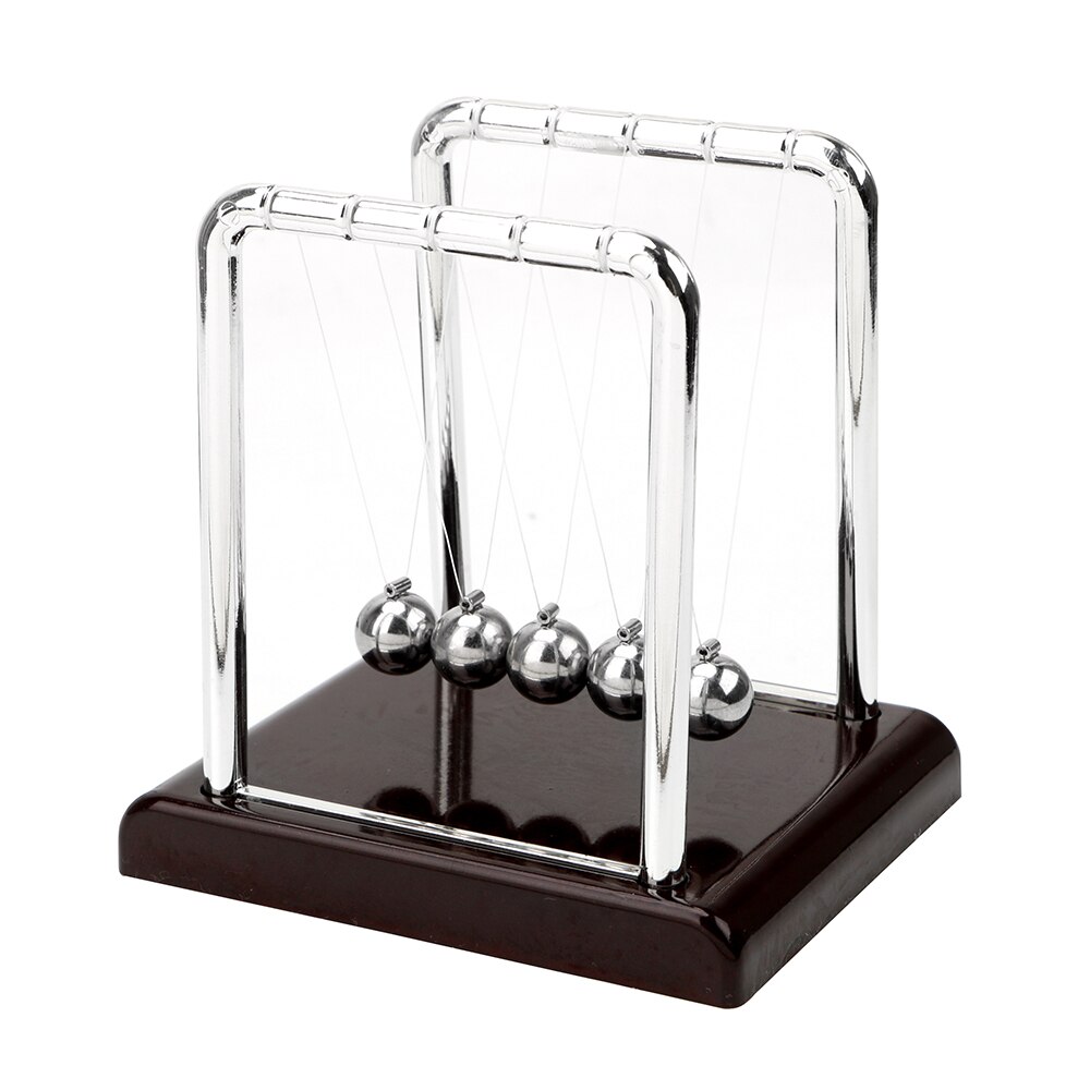 Newtons vugge stål balancekugle metal pendul kugle newton kugle skrivebord bord indretning fysik videnskab pendul: Rød base