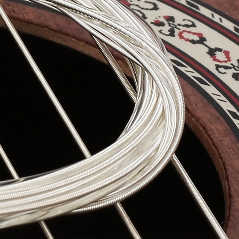 6 stk./sæt akustiske guitarstrenge nylon guitarstrenge sæt stk. til akustisk folkeguitar klassisk guitar dele og tilbehør