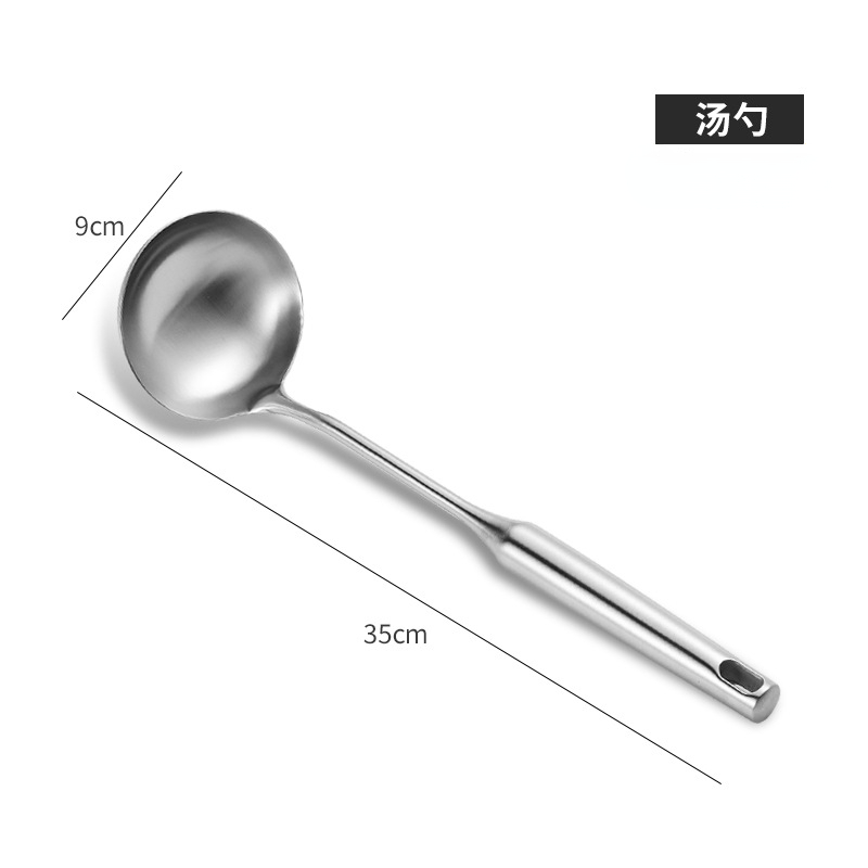 Rvs Spatel 304 Food Grade Keukengerei Huishoudelijke Vergiet Keuken Koken Spatel Pot Soep Lepel Keuken Artikelen: Zilver