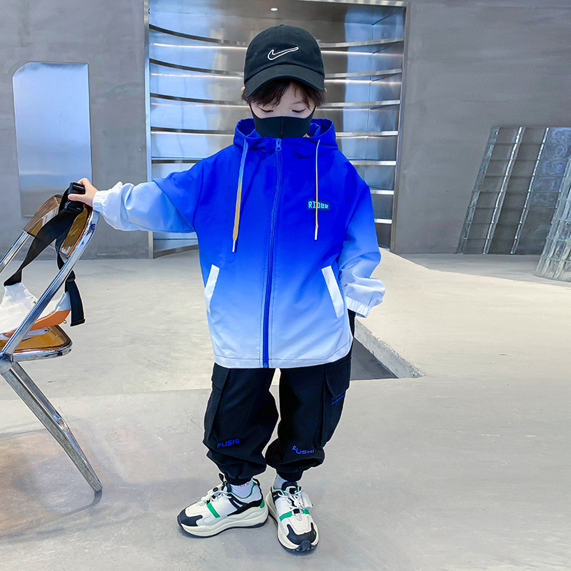 Voorjaar 2022 Trend Reflecterende Brief Afdrukken Capuchon Kids Jongen Casual Losse Zip Hoodies Kinderen Sport Uitloper: 10