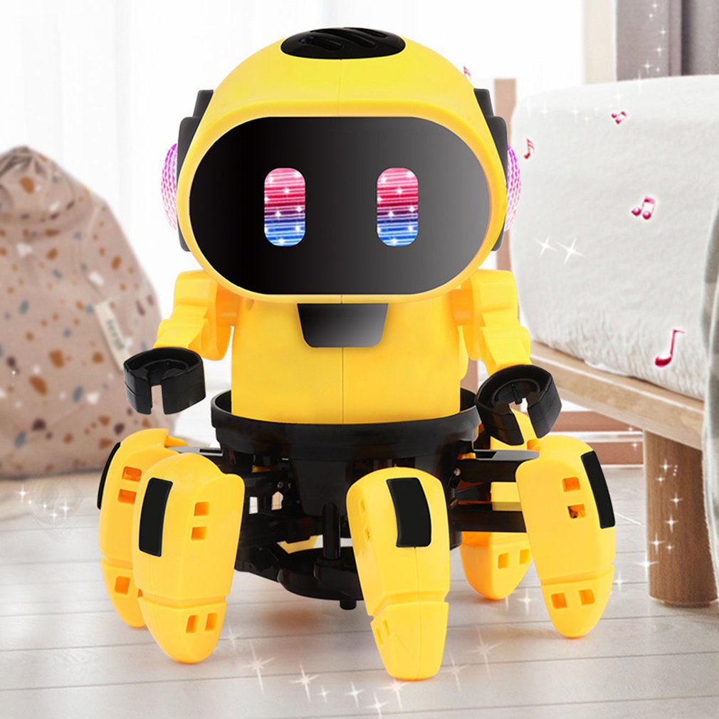 Electric Six-claw Robot Toy Arming Swing Dancing Fish Small Music Children Shaking Toys With Lights Toy