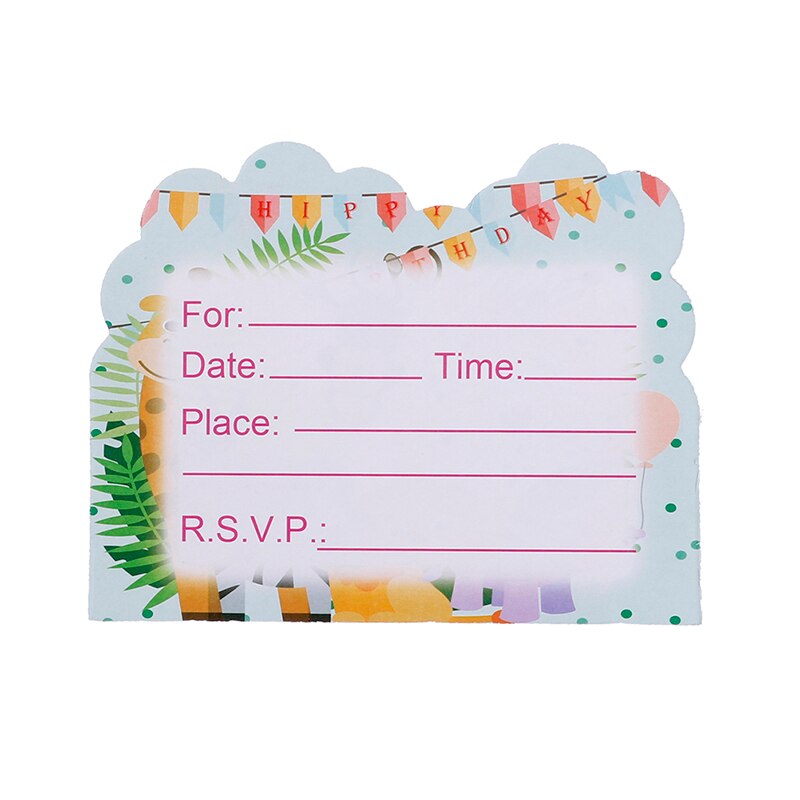10pcs theme invitations cards kids birthday wedding party invitations