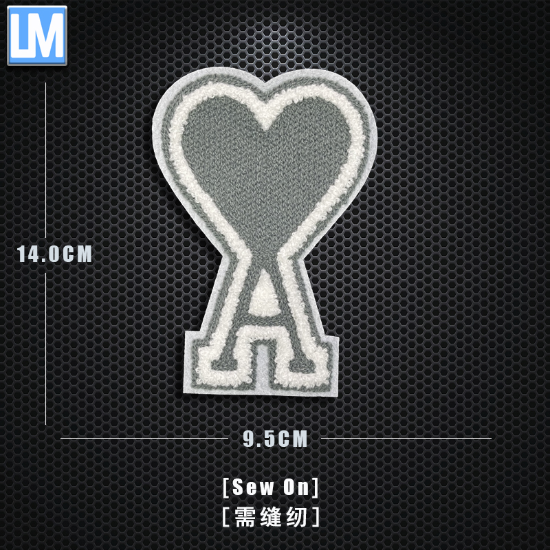 Herz EINE Stickerei kleidung zubehör Patch tuch aufkleber kleine Etikett pfirsich herz stickerei abzeichen abzeichen pfirsich: 009